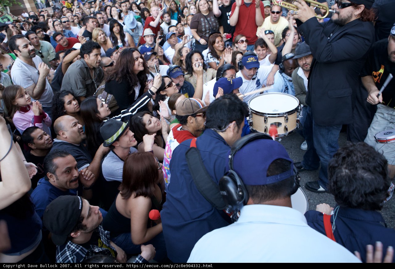 Drumming up a Crowd at Grand Performances Ozomatli
