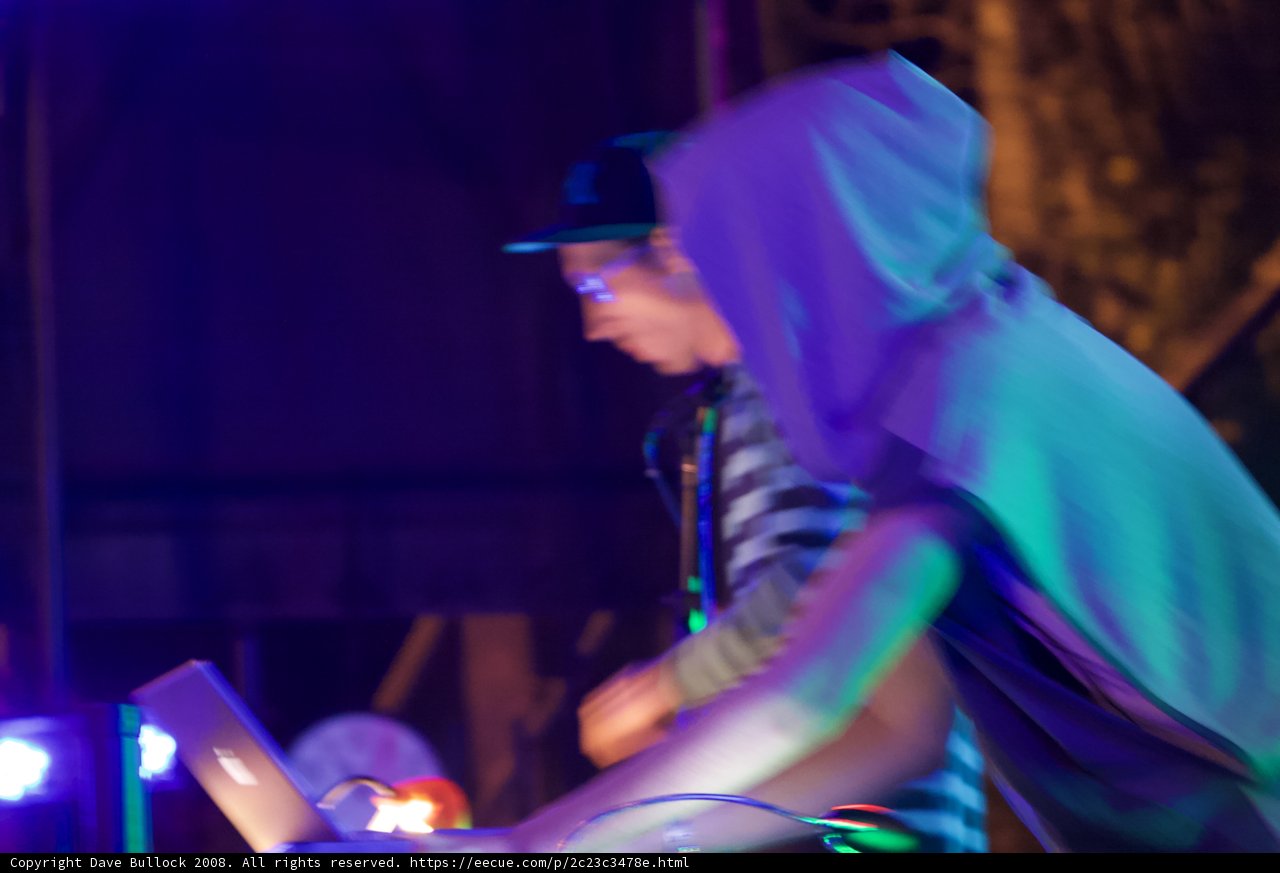 Hooded Deejay on Stage