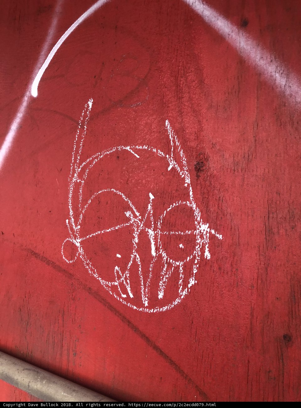 Red Wall Skull Drawing
