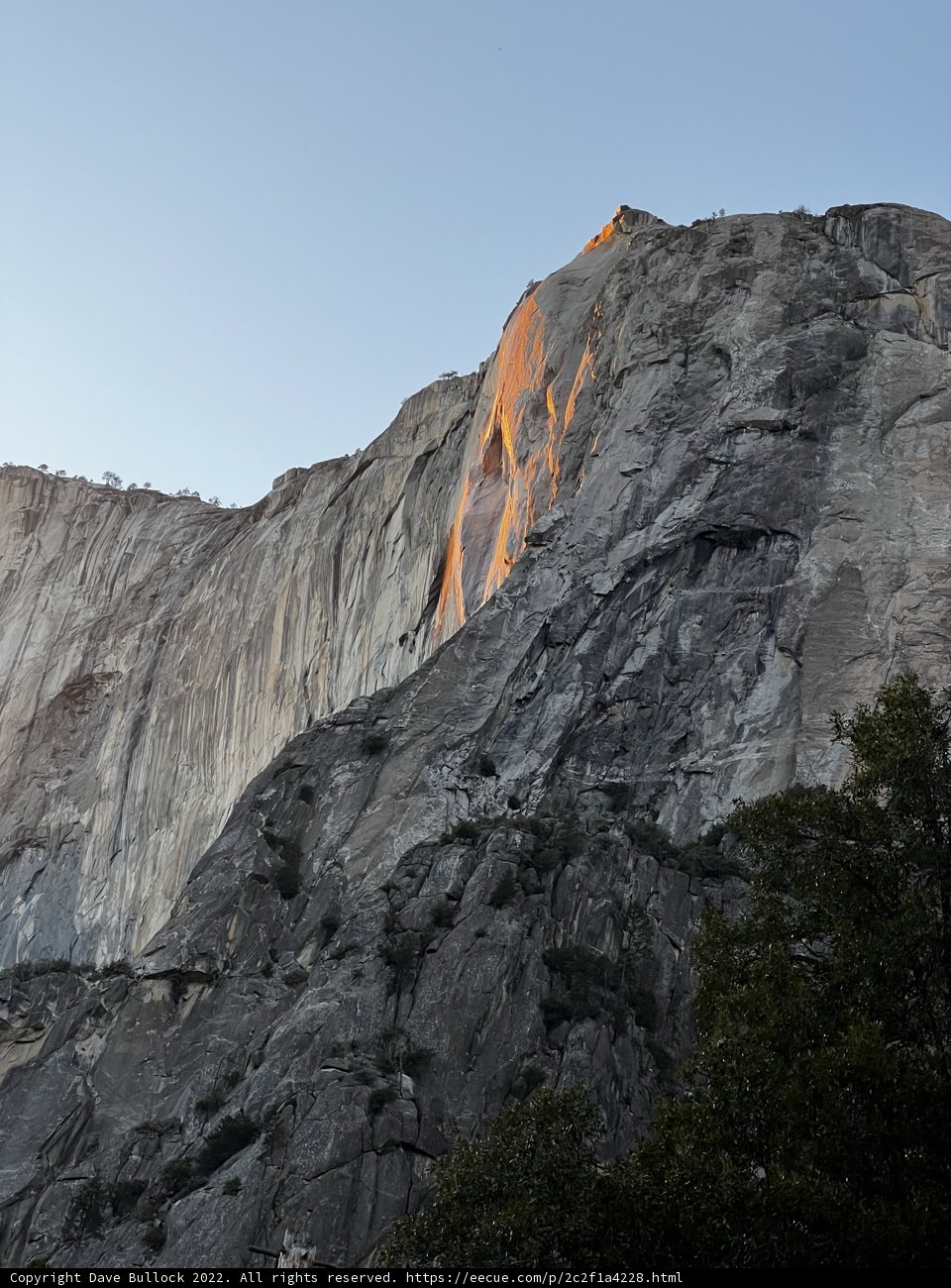 Sunset over Yosemite Mountain Range