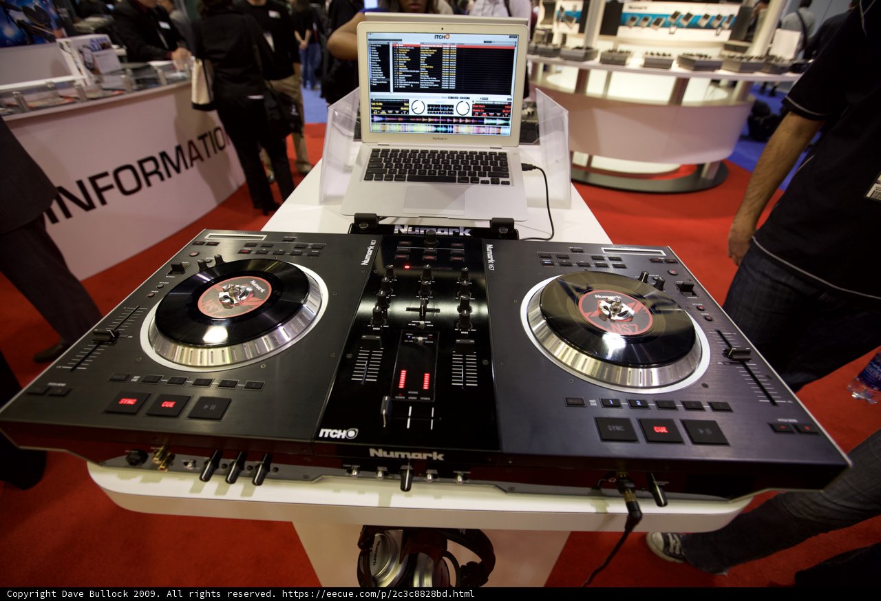 DJ Mixer with Laptop Setup