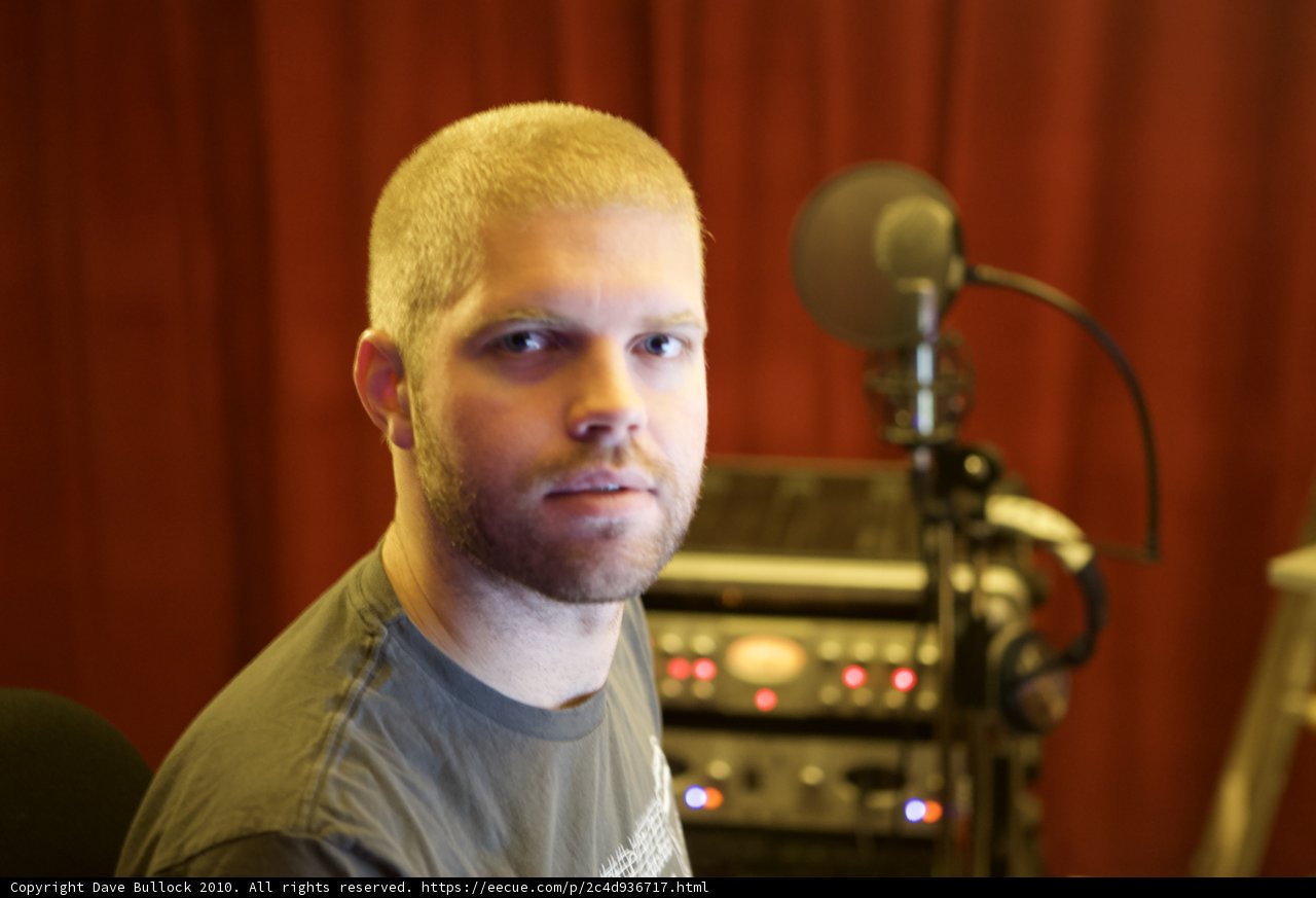Morgan Page recording in the studio