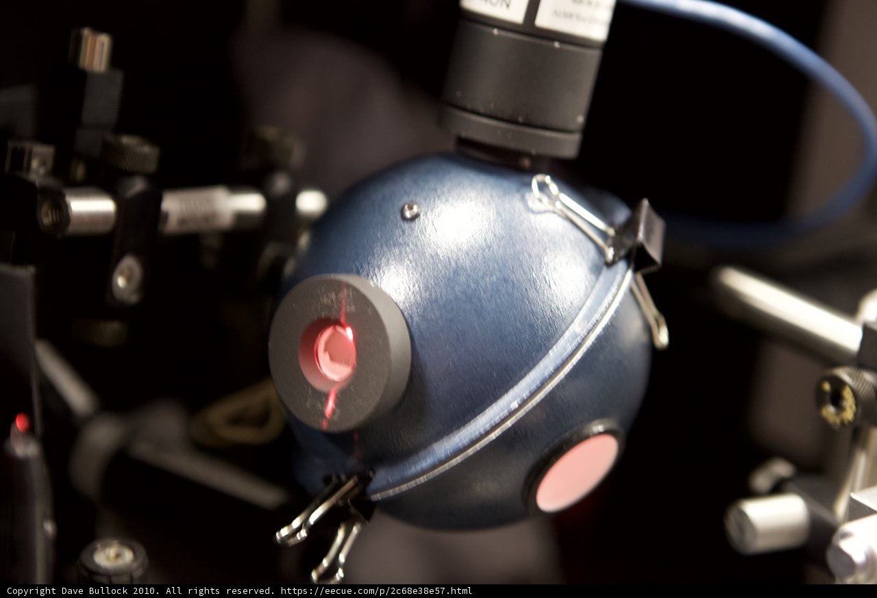Blue and Red Microphone Close-up