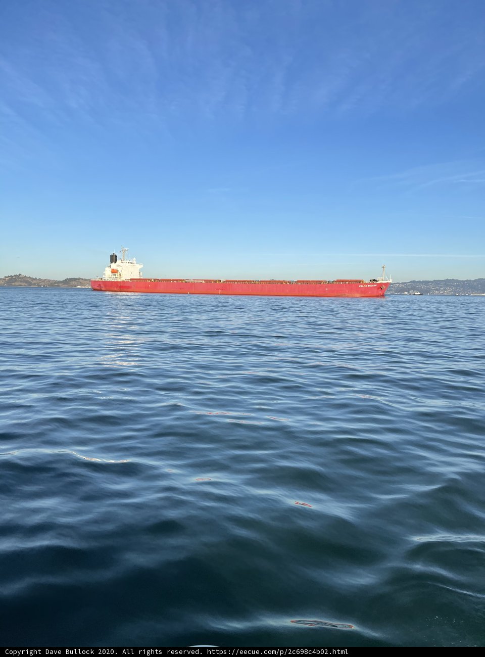 Red Cargo Ship on San Francisco Bay