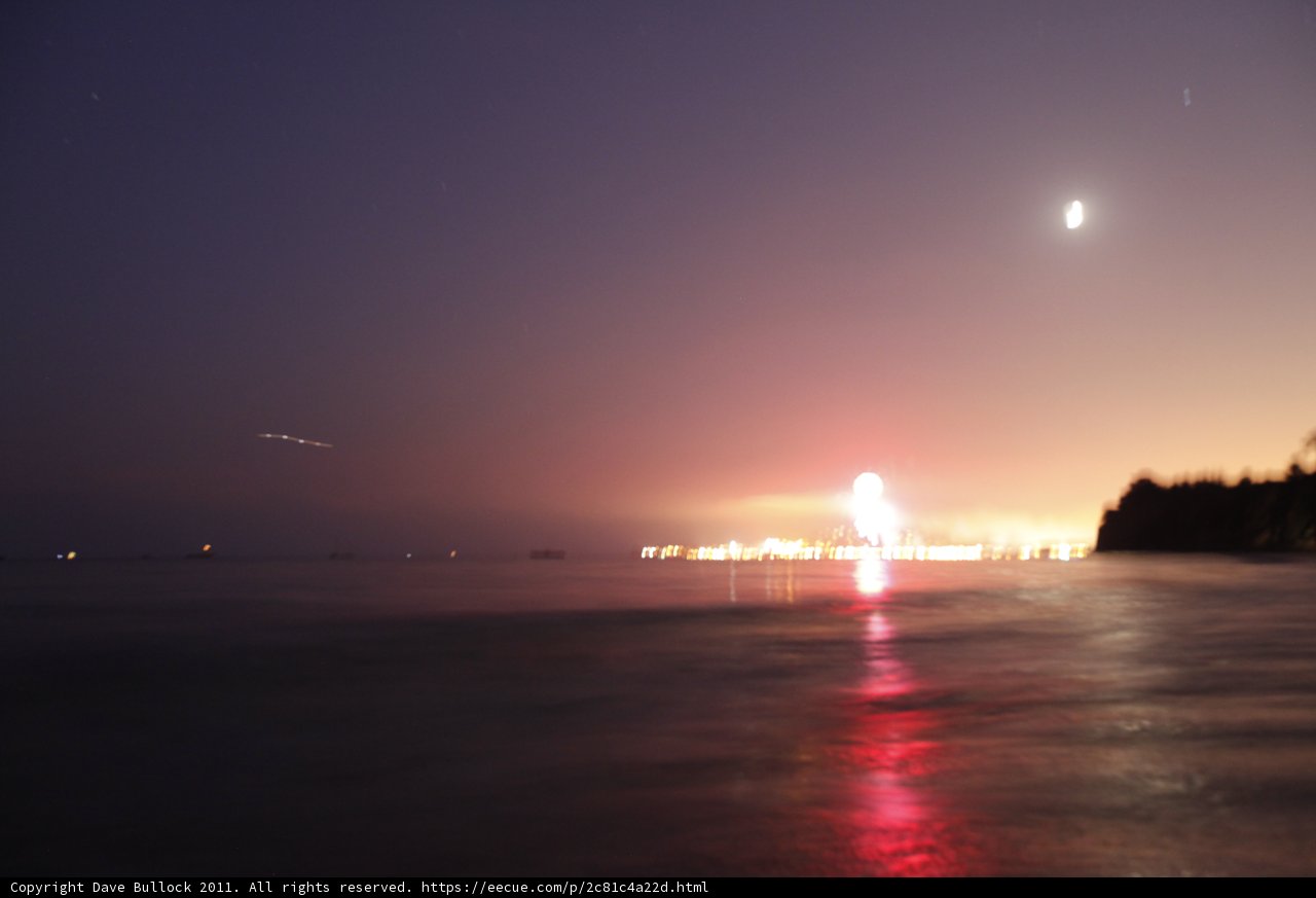Moon and Flight by the Ocean