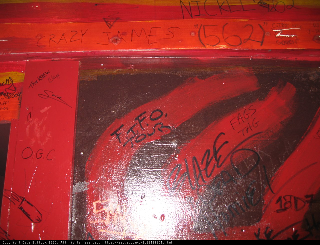 Red and Black Graffiti Wall