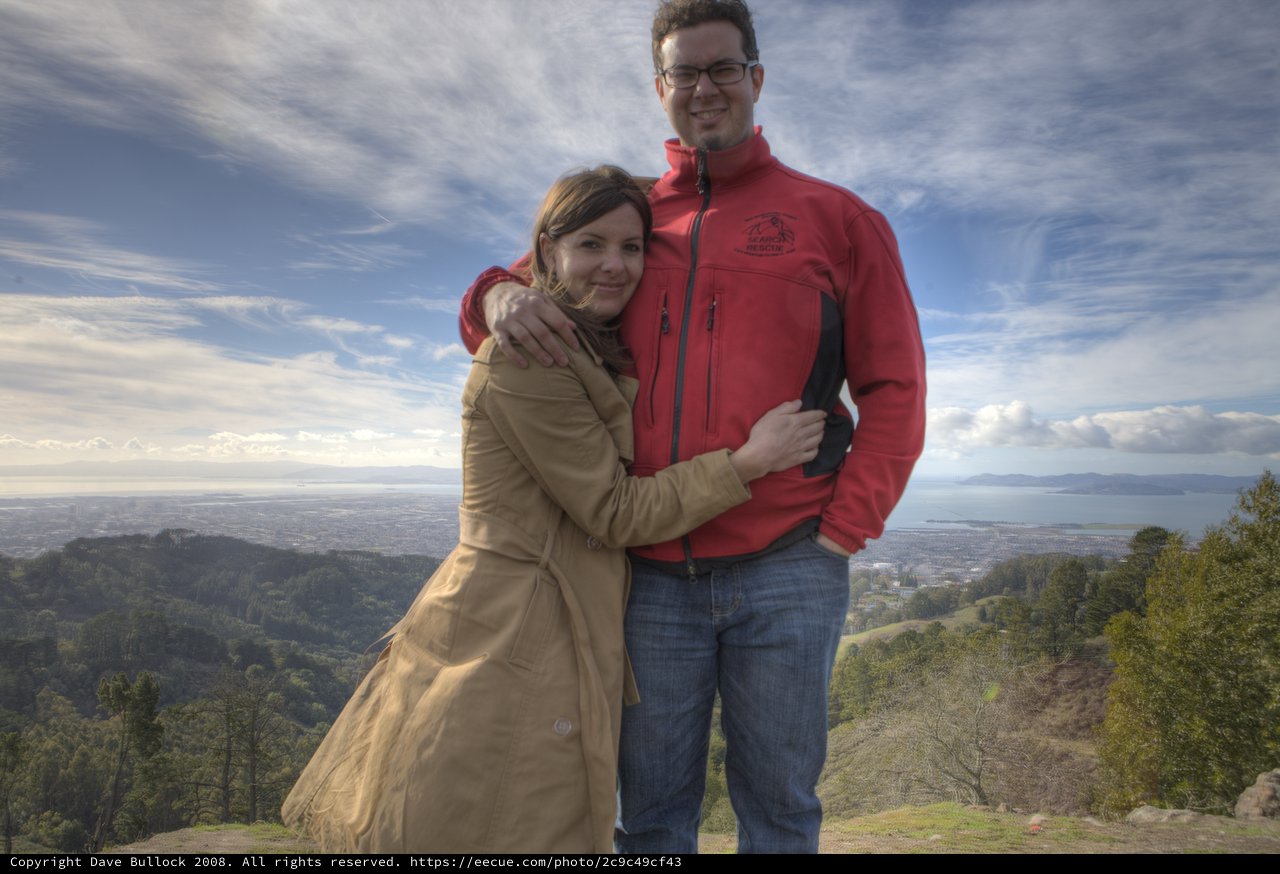 Couple Embracing Atop Berkeley Hills Overlook