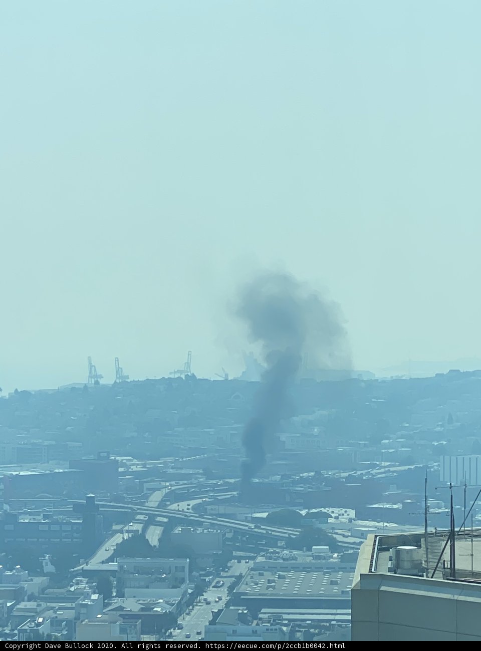 Smoke rising from San Francisco building