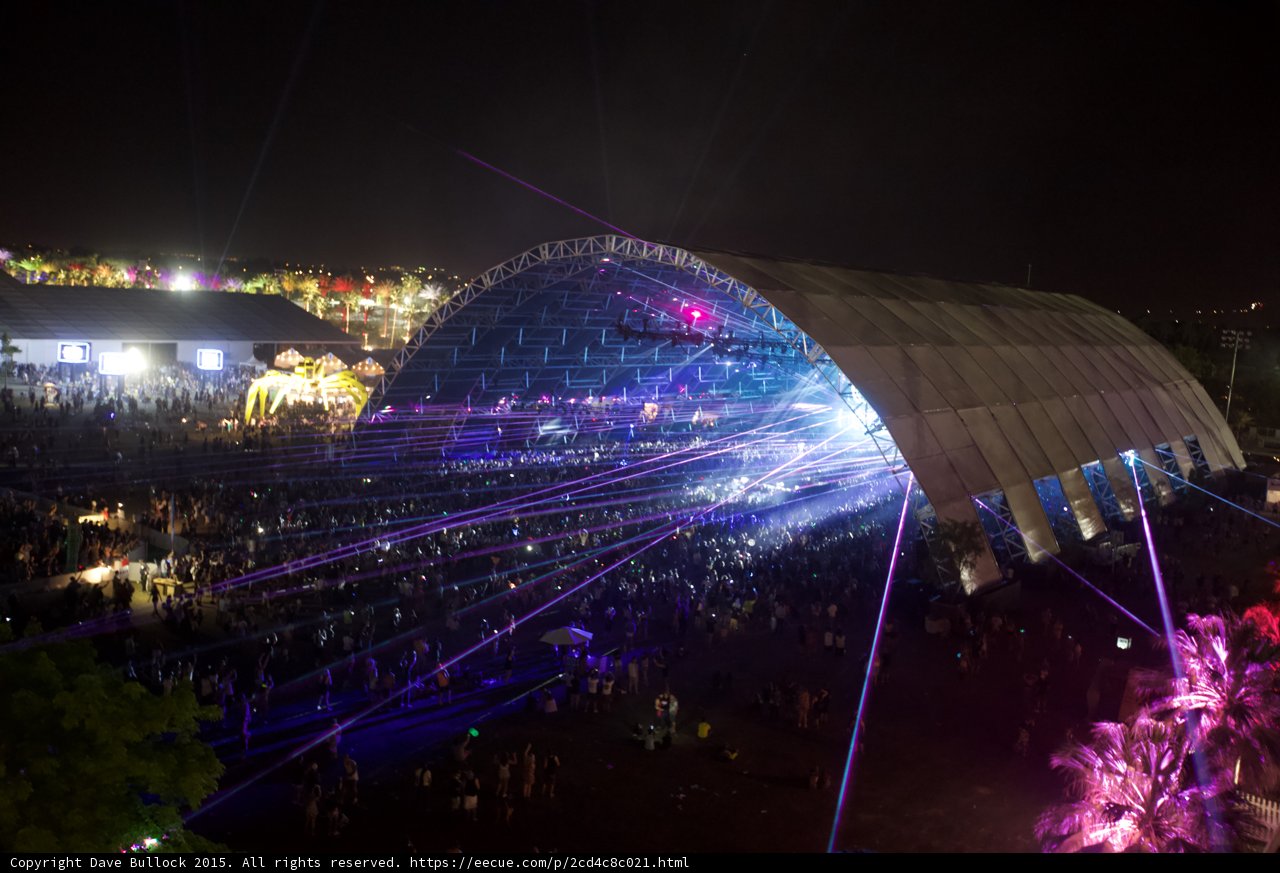Lights and Lasers in the Coachella Night Sky