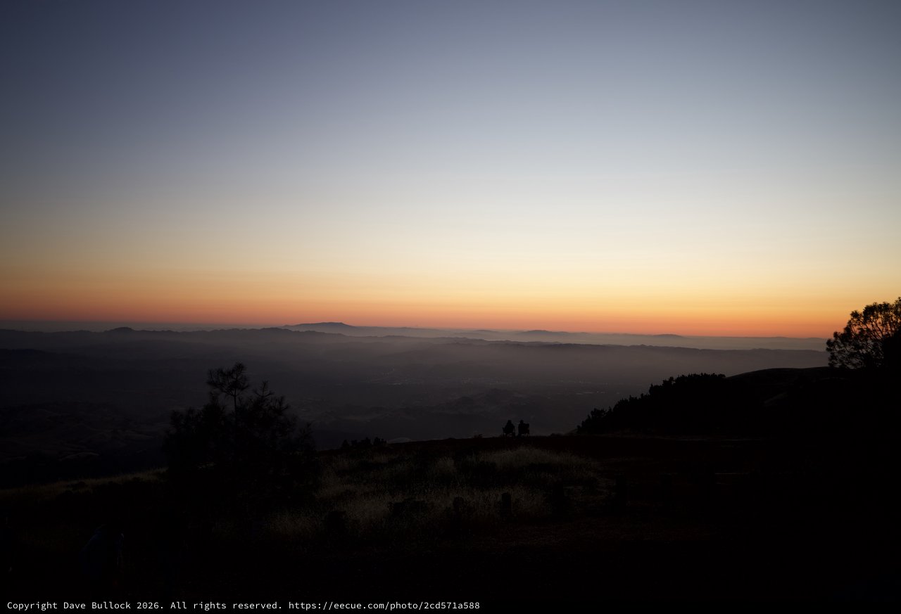 Twilight Glow Over Valleys from Mount Diablo