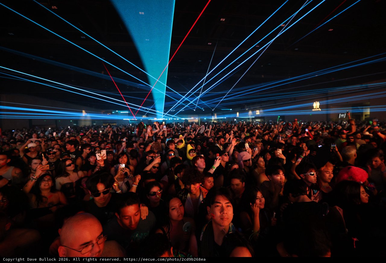 Laser Light Storm Over Massive EDM Festival Crowd