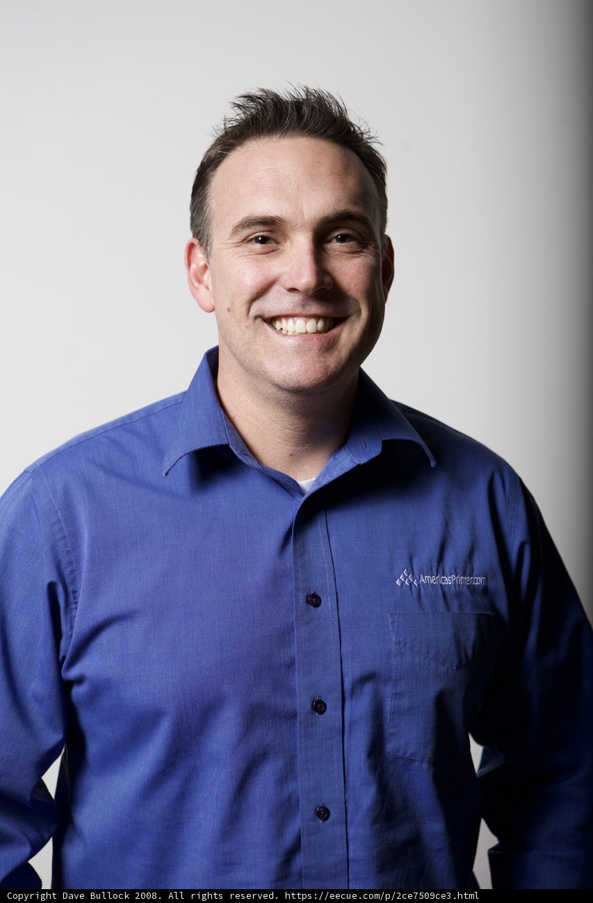 Happy Smiling Man in Blue Long Sleeve Dress Shirt