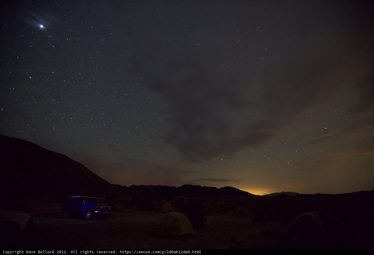 Starry Night Camping with Car and Tent