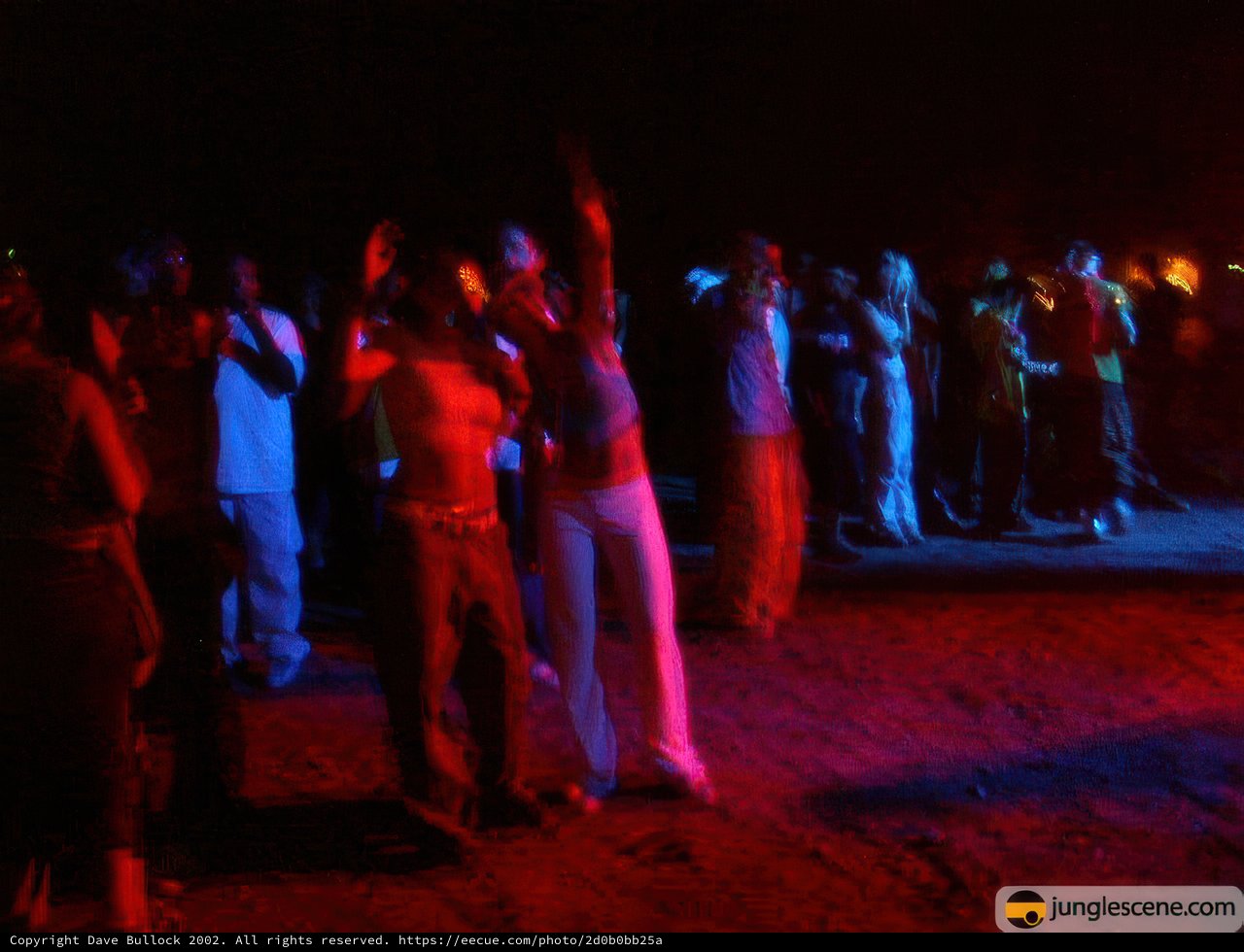 Red-Lit Night Club Disco Dancing