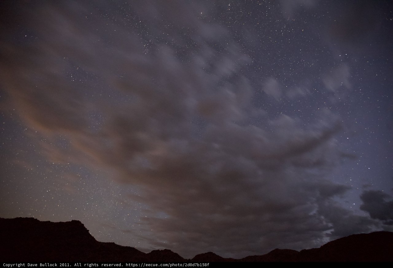 Starry Night Sky Over Desert