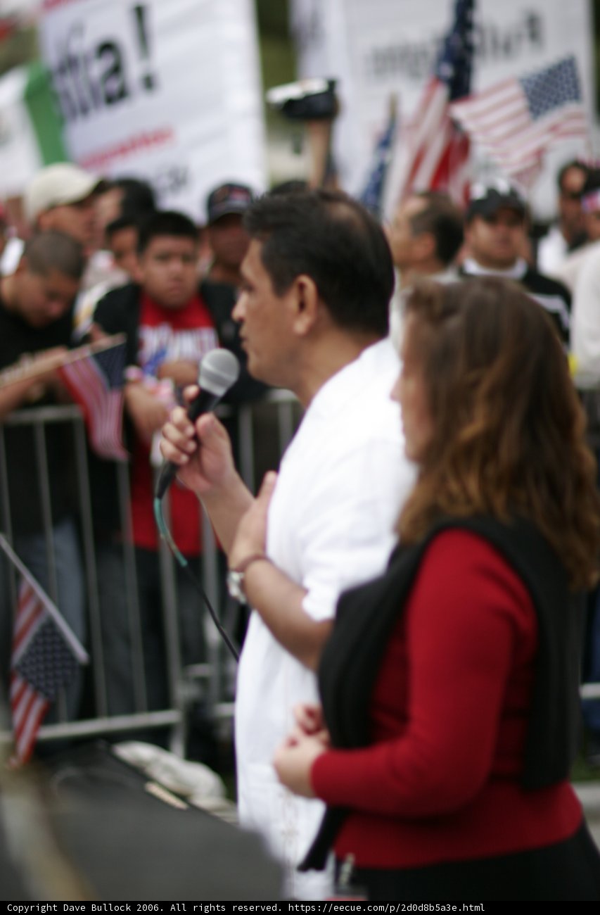 Protester addresses the crowd