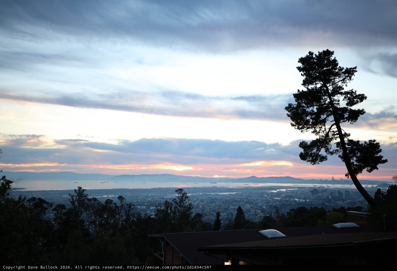 Sunset Vista Over San Francisco Bay from Berkeley Hills