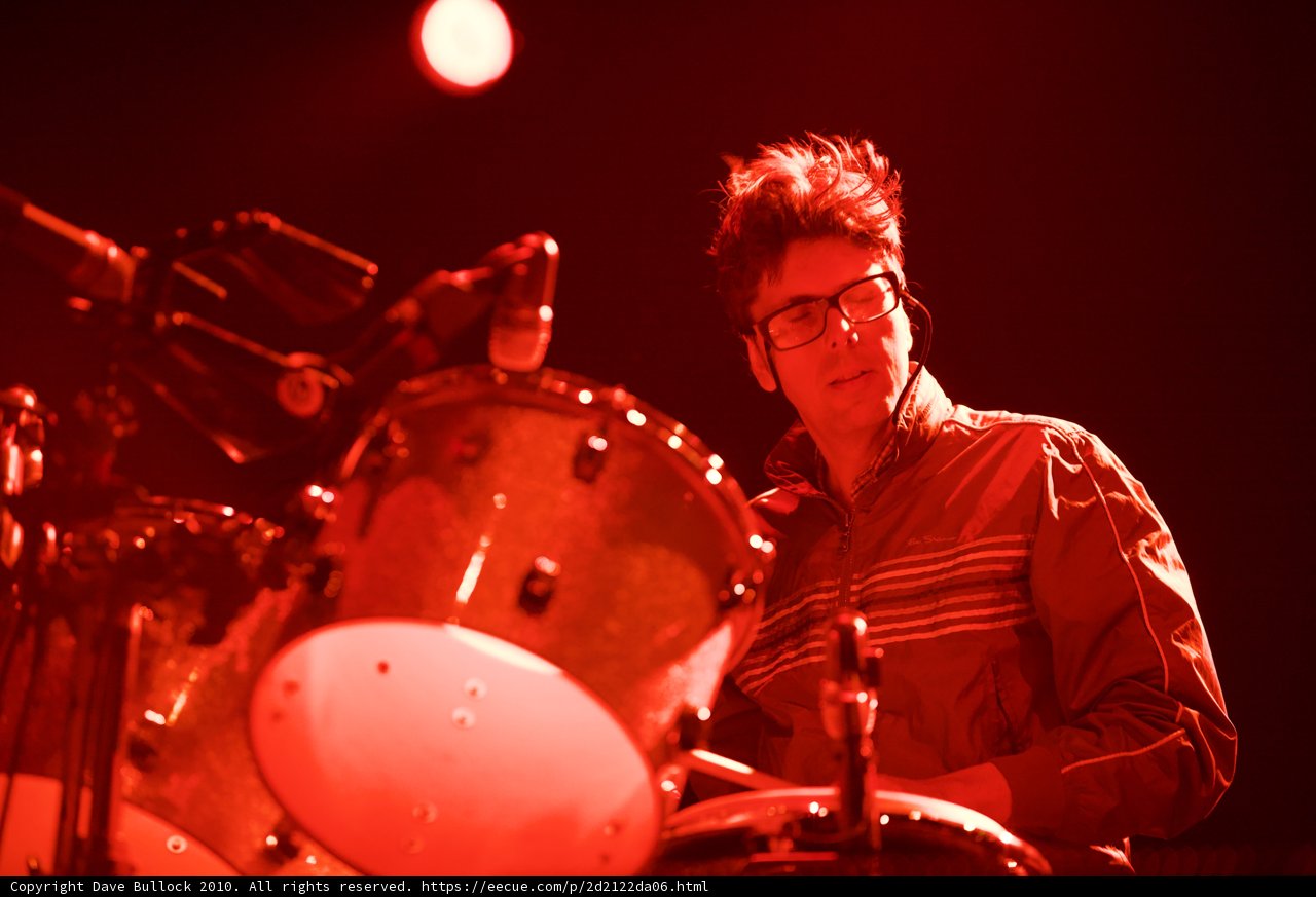 Drumming with Eyeglasses on Stage