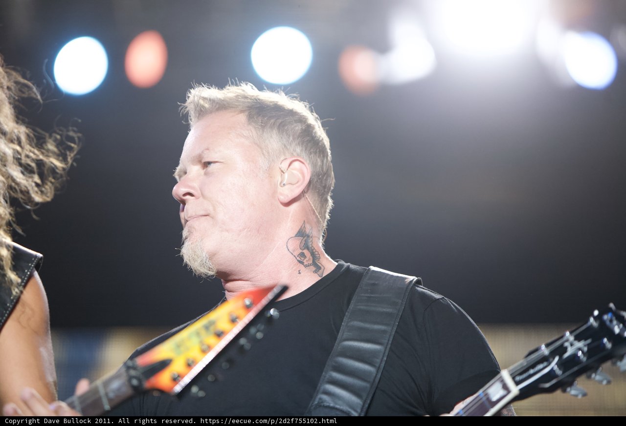 James Hetfield Rocks the Big Four Festival with his Guitar and Tattooed Arm