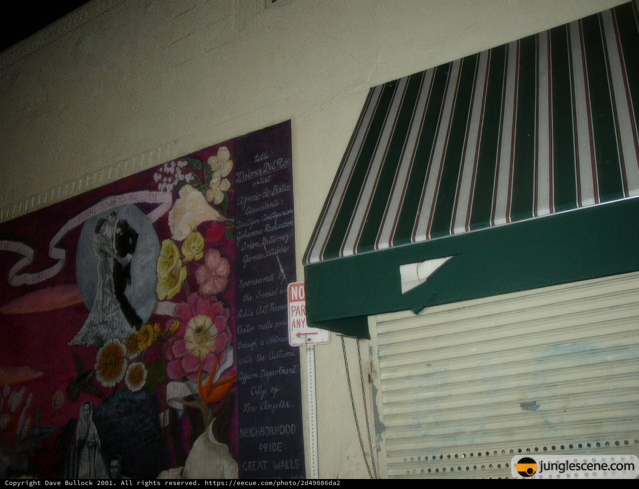 Mural Adorns Side of Building's Awning