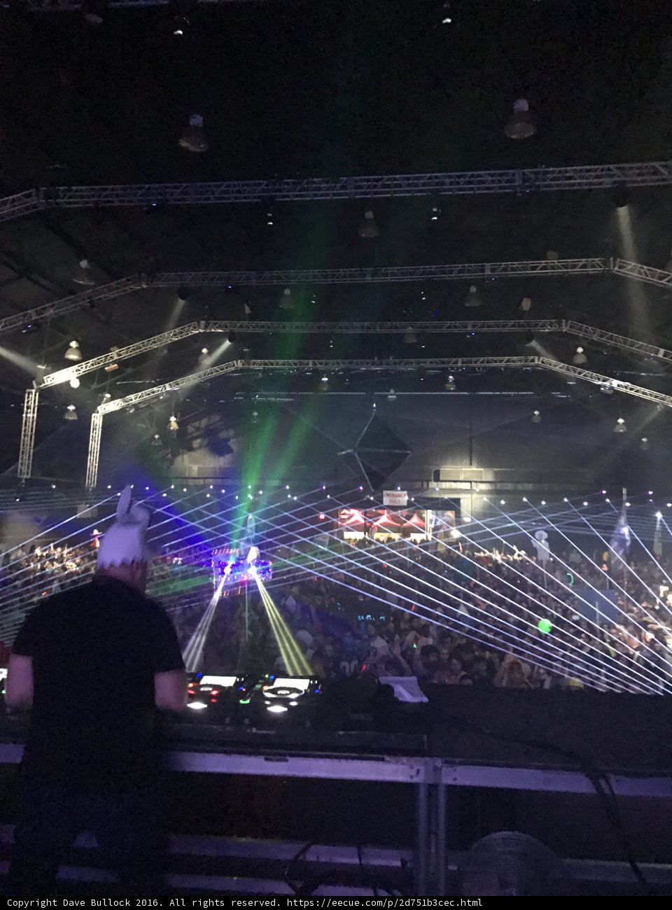 DJ rocks the crowd under the spotlight