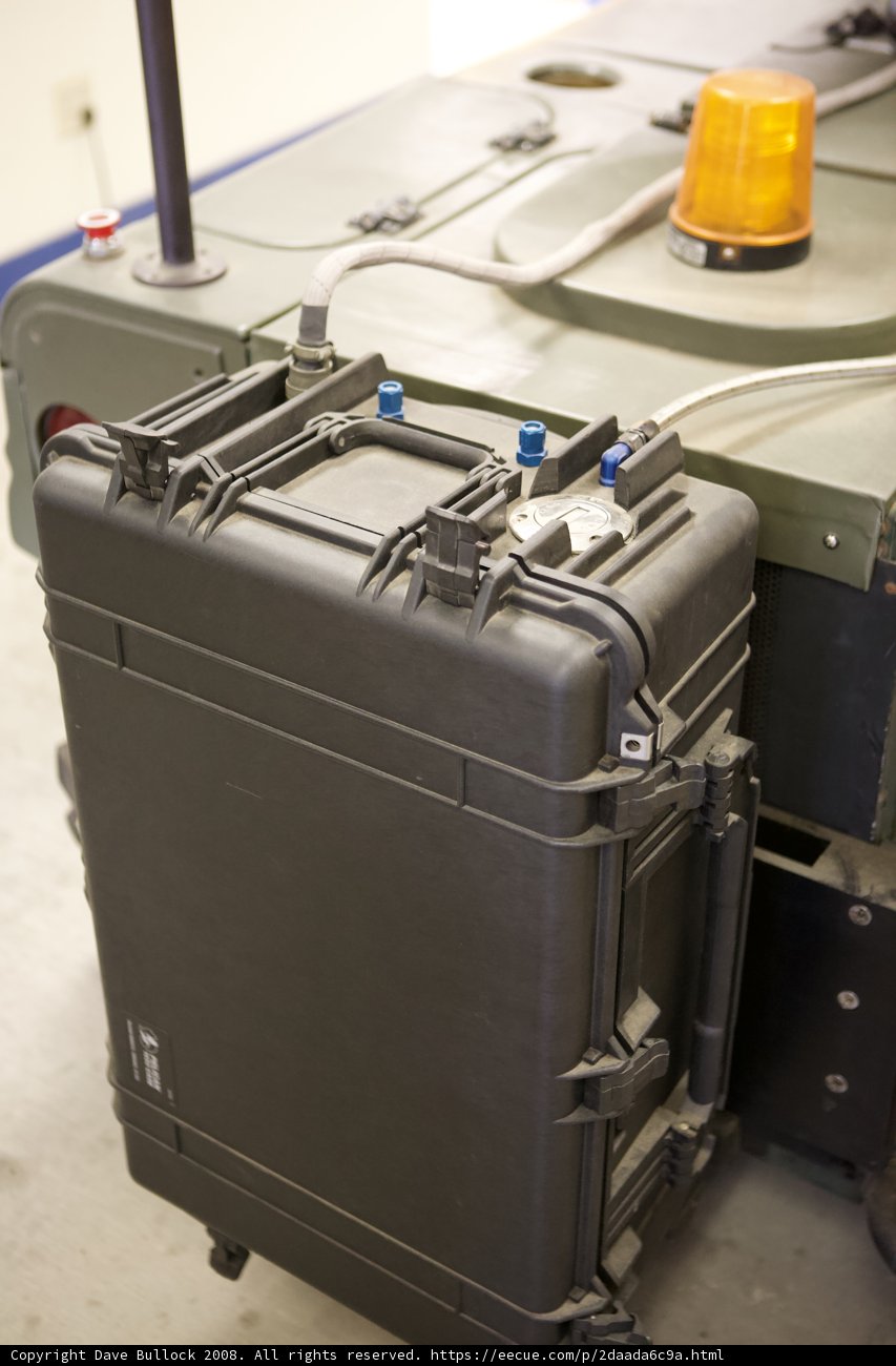 Military Transport with Top-Secret Container