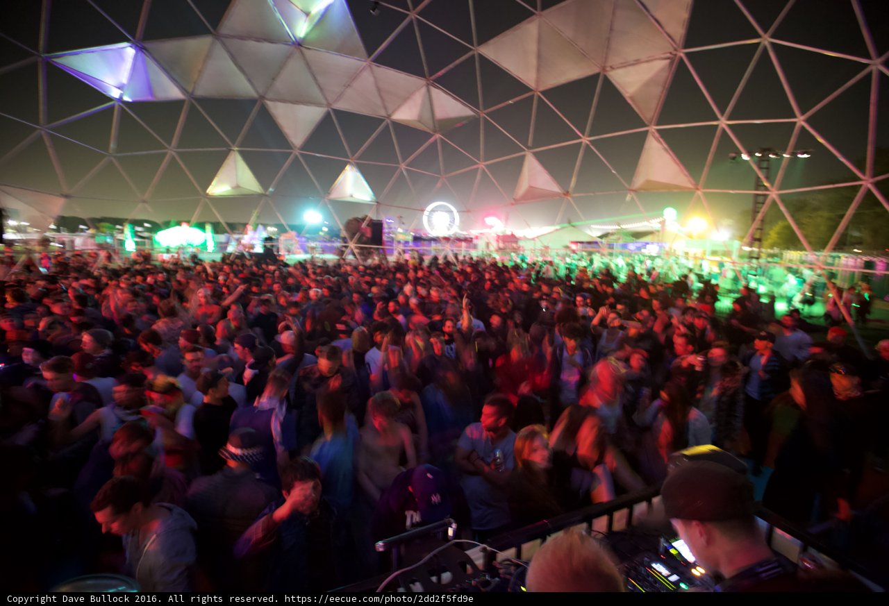 Urban Concert Crowd at Night