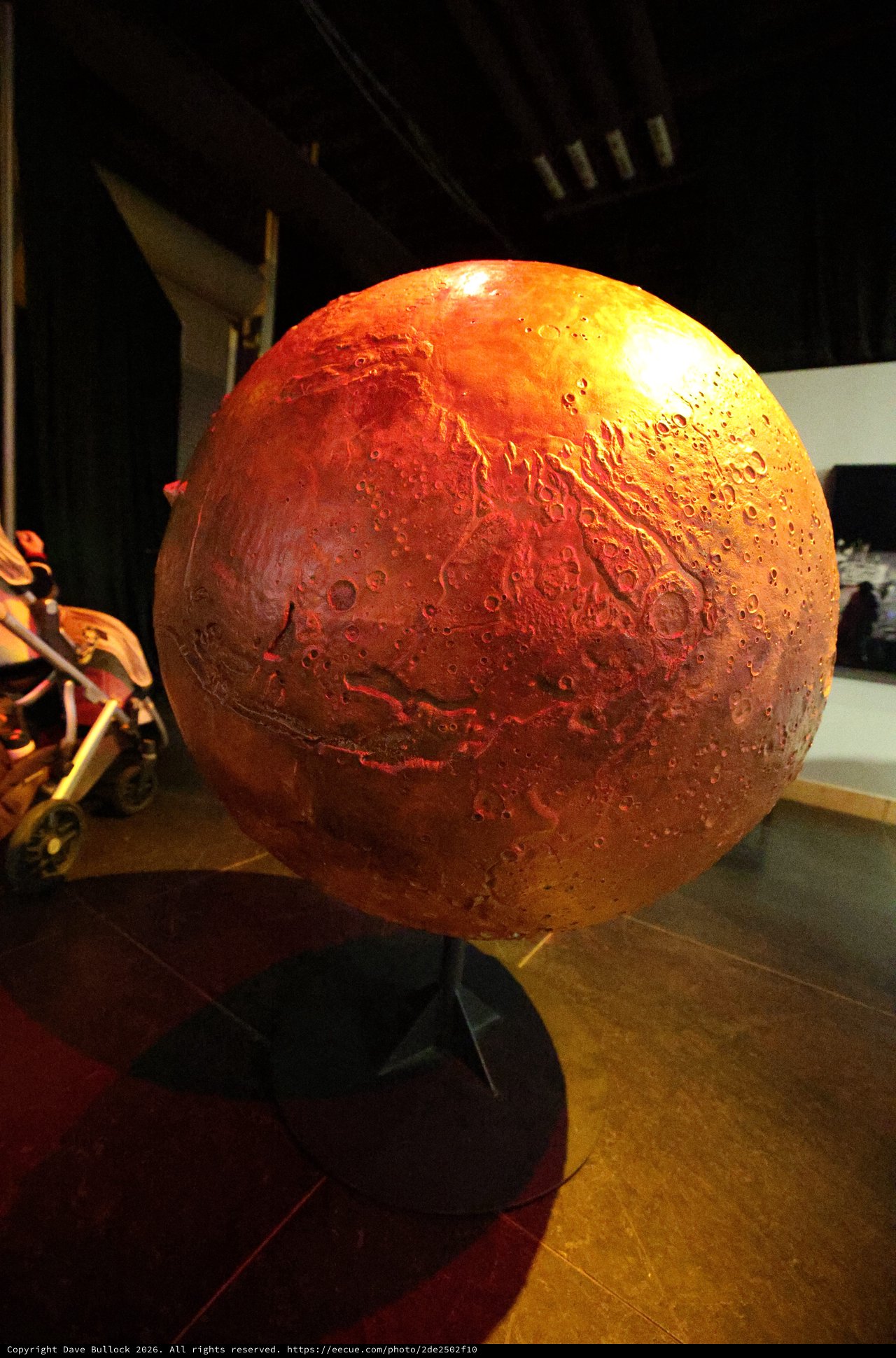 Illuminated Mars Model at Space Science Center