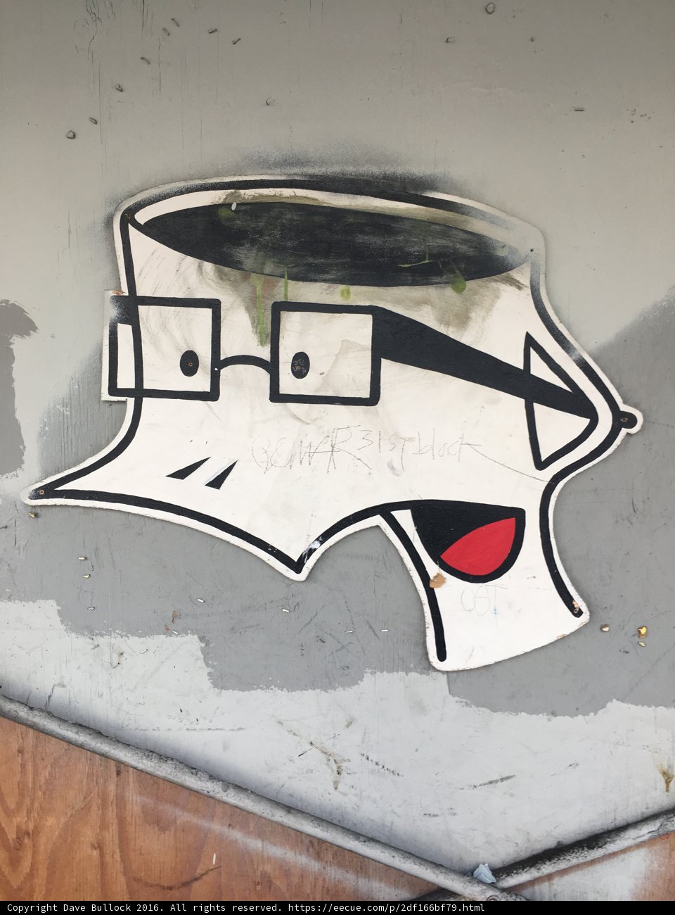 Quirky Cartoon Sticker on LA Building