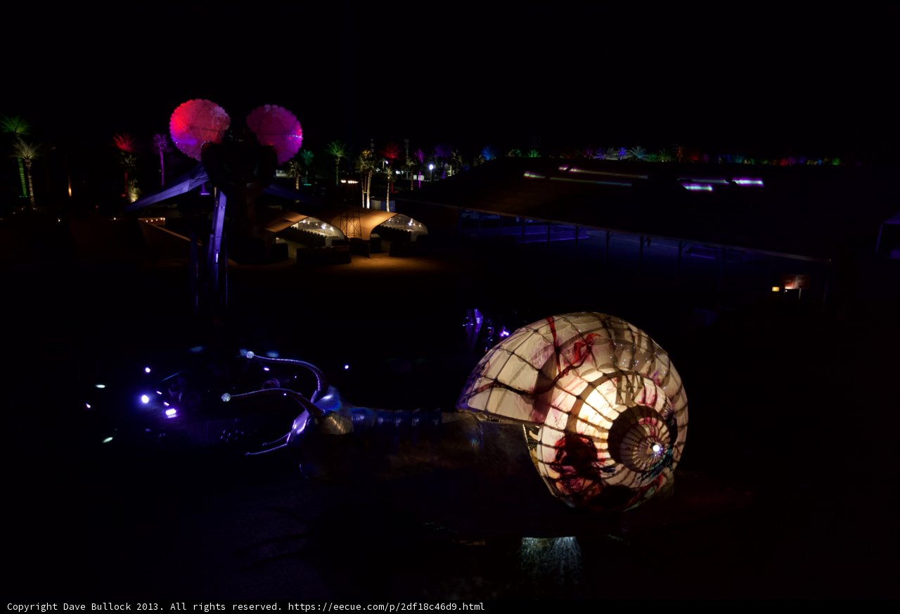 Glowing Shell Shines Through Coachella Night Sky