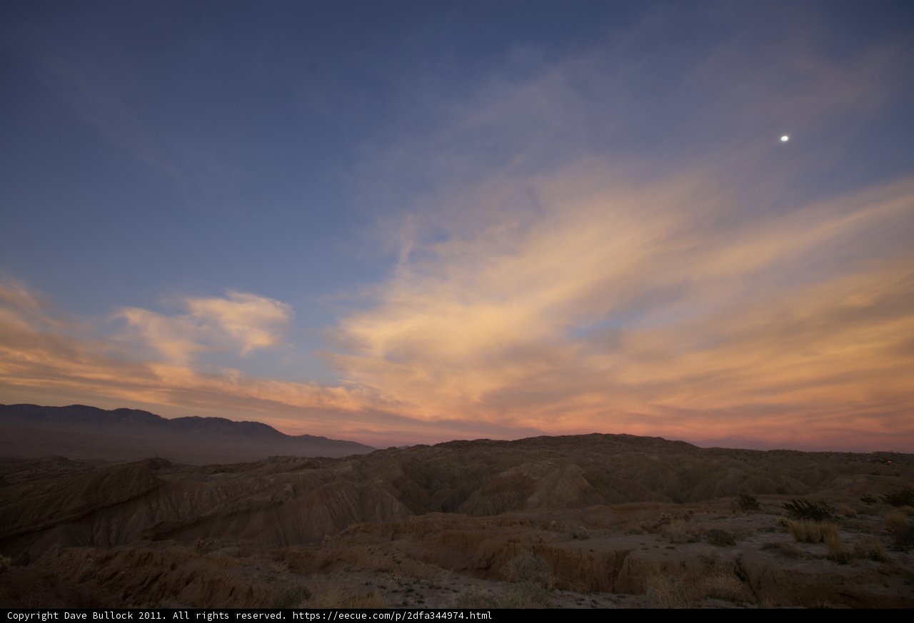 Moonrise over Anza Borrego Desert