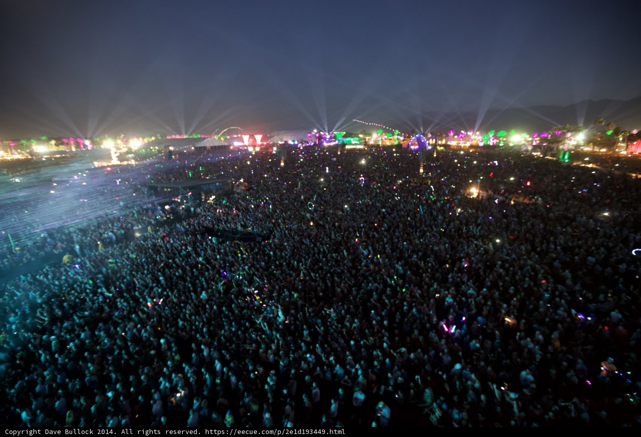 Coachella Crowd Lights up the Night