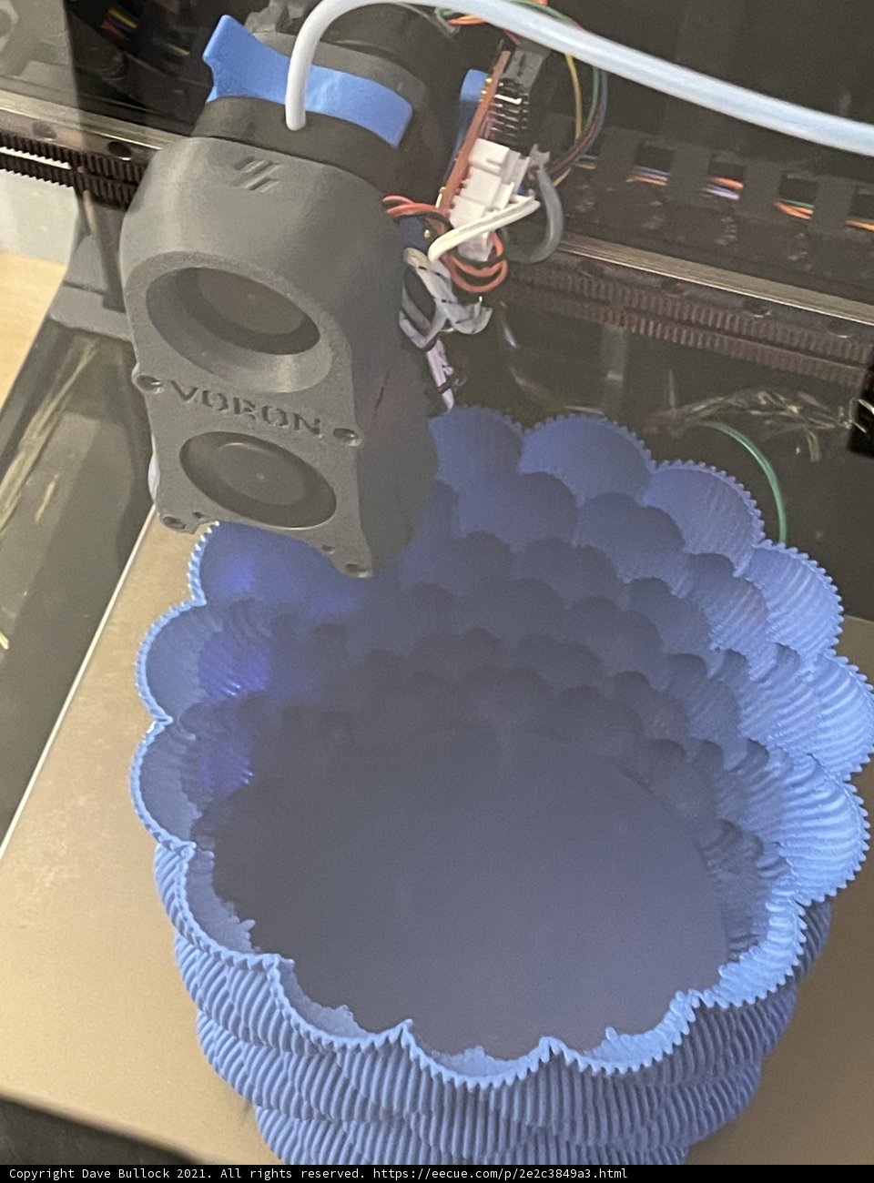 Blue 3D Printed Cake