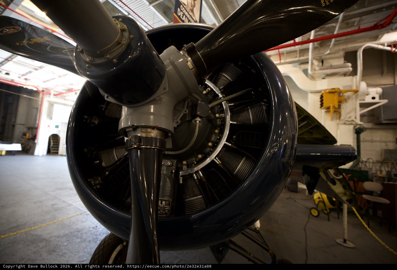 Radial Aircraft Engine Close-Up on USS Hornet