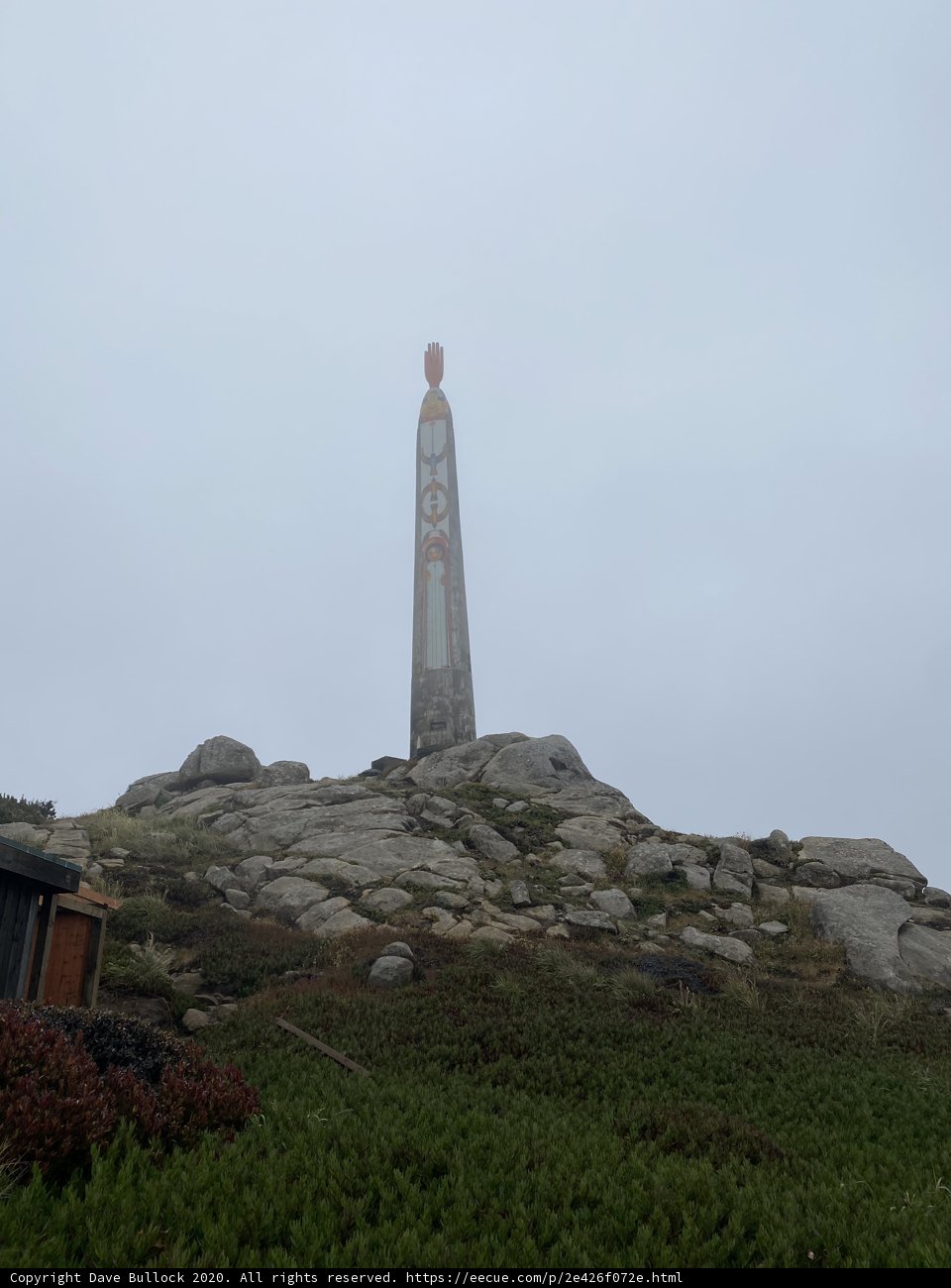 Monument atop a Hill with Majestic Rocks