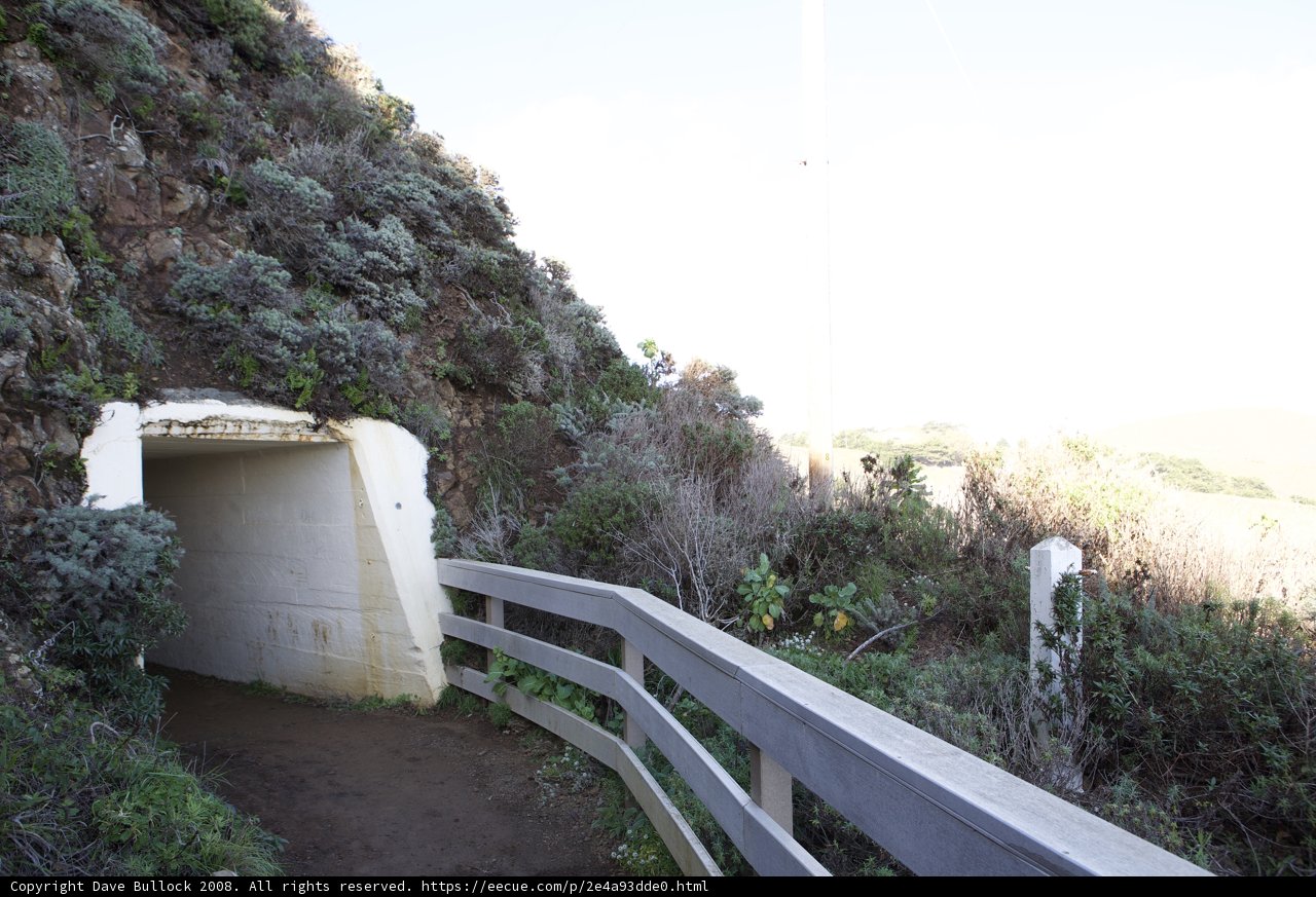 The Cliffside Tunnel in the Blue Sky