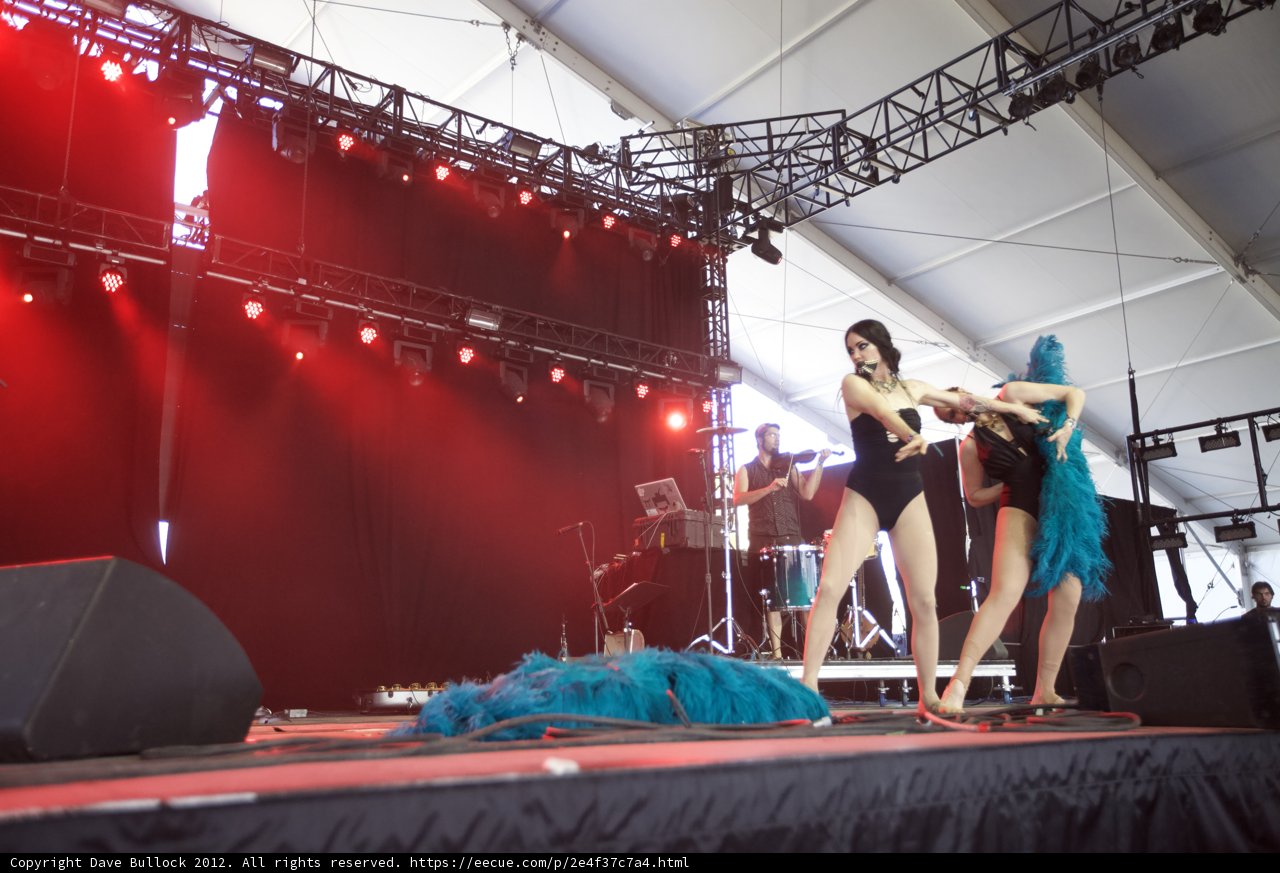 Blue and Black Women on Stage