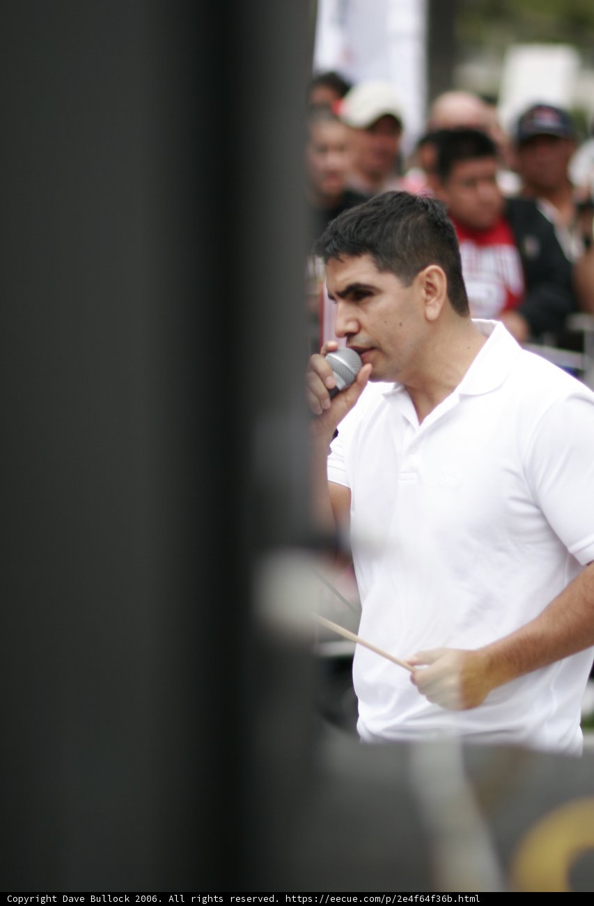 Man with a Microphone at Student Protest
