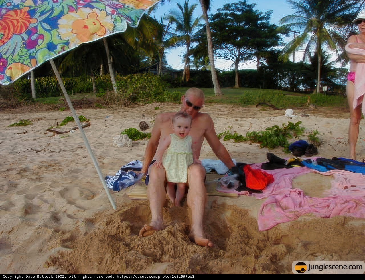 Father and Son Enjoying a Day at the Beach