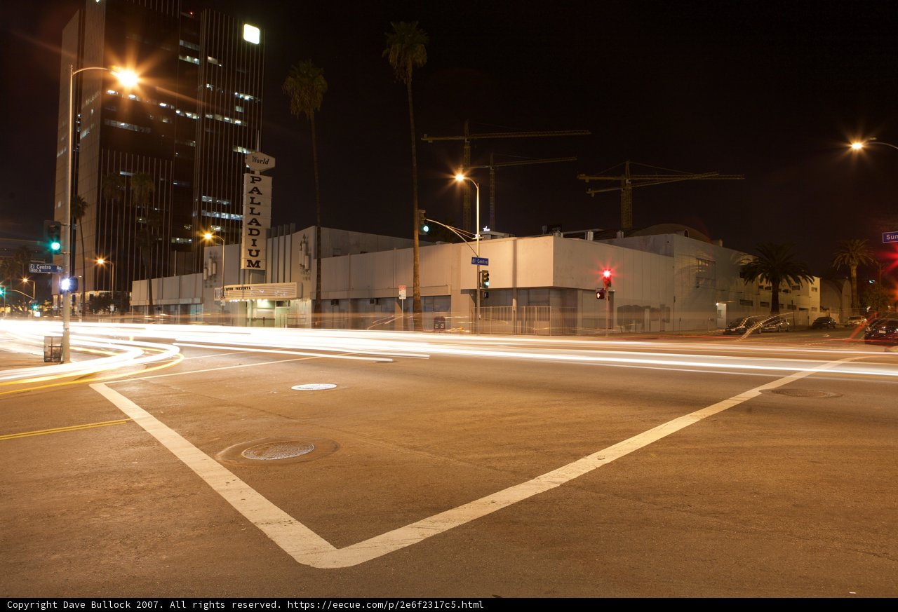 Urban Night Scene at an Intersection