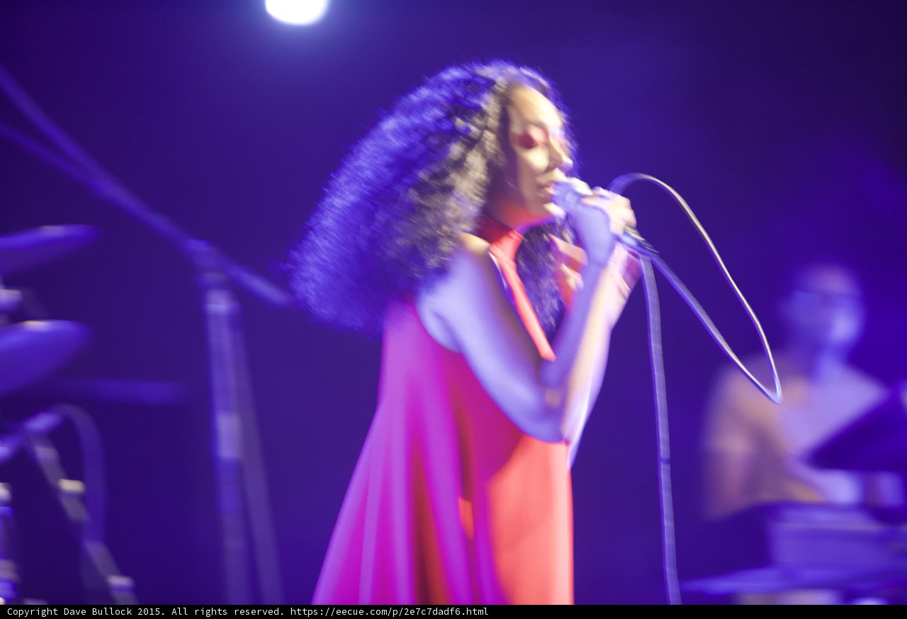Solange Singing Microphone Keyboardist Background Purple