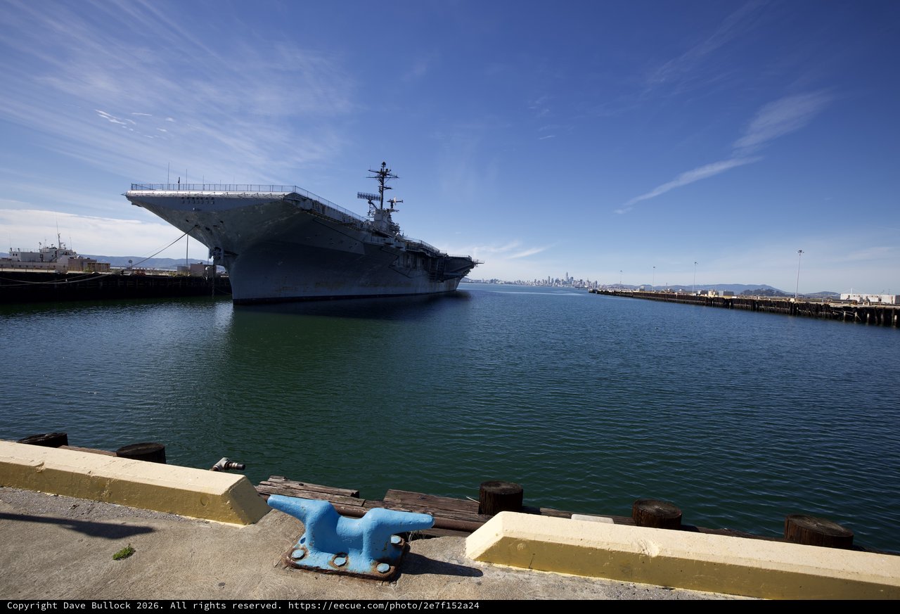 USS Hornet Aircraft Carrier Docked at Bay Harbor