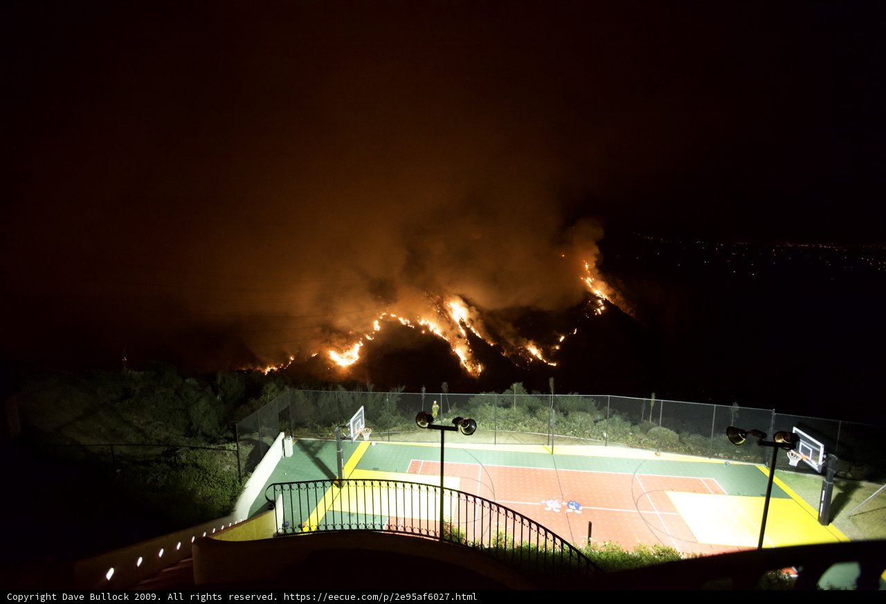 Tennis Court in Flames