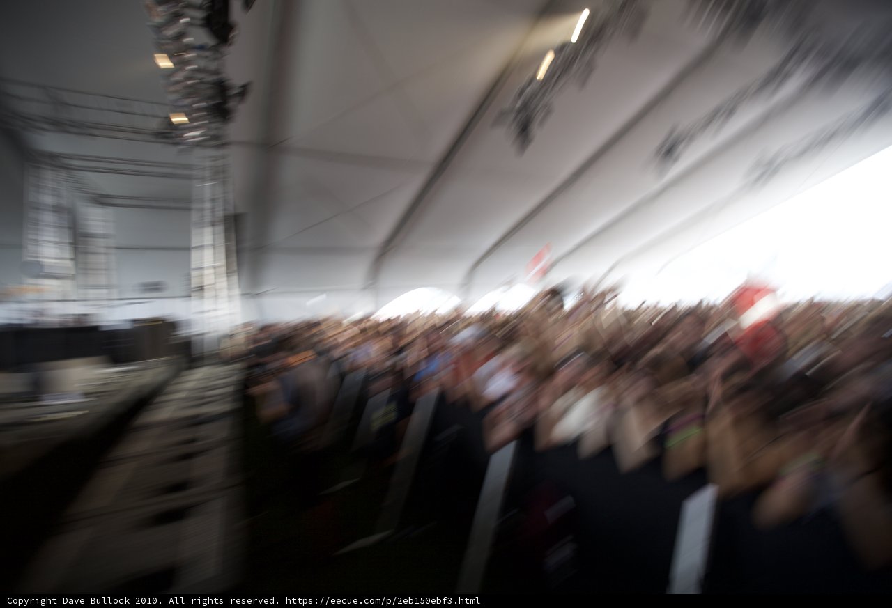 Coachella Concertgoers Enjoying the Show in Large Tent