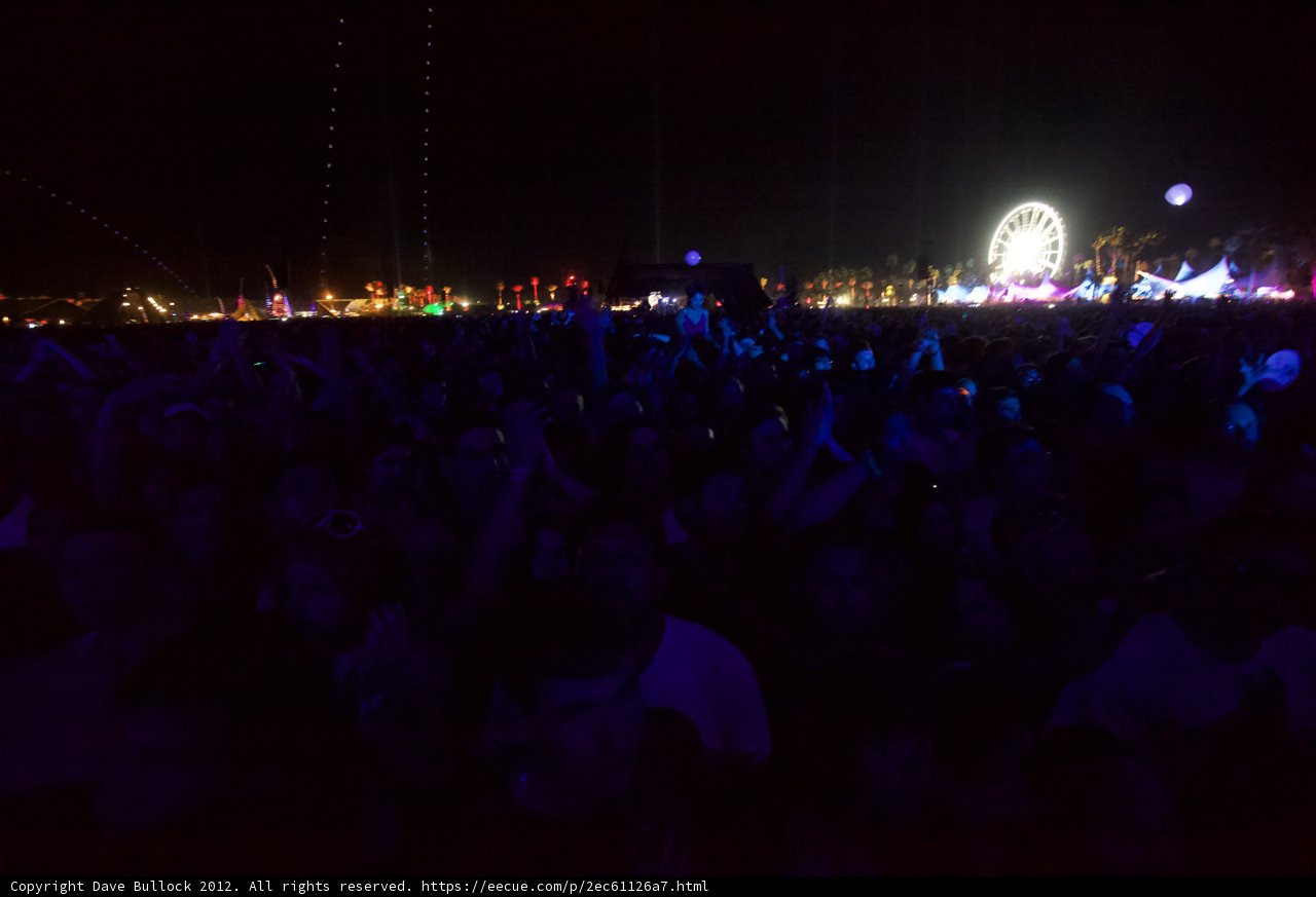 Ecstatic Crowds at Coachella Fireworks Show