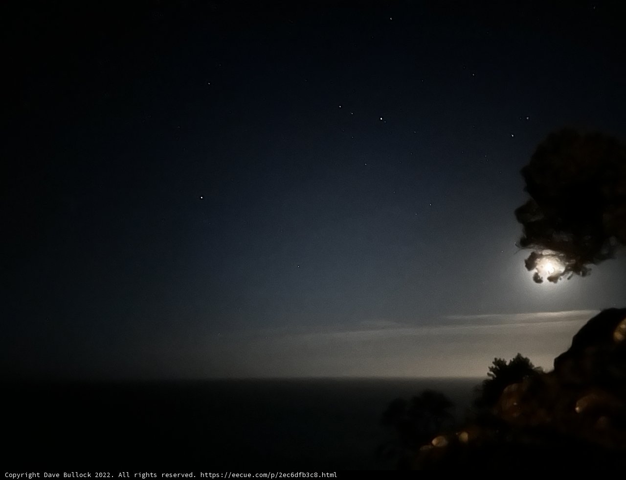 Full Moon Night Over the Ocean