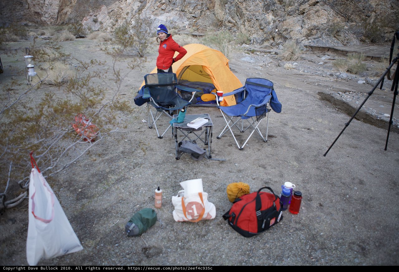 Desert Campsite Setup in Death Valley Canyon