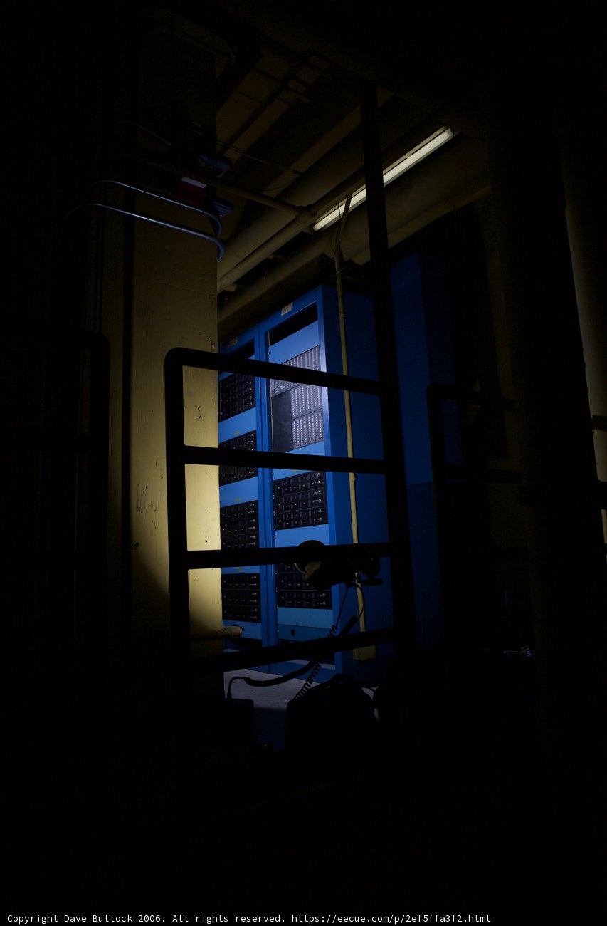 Blue and Black Machine in the Dark