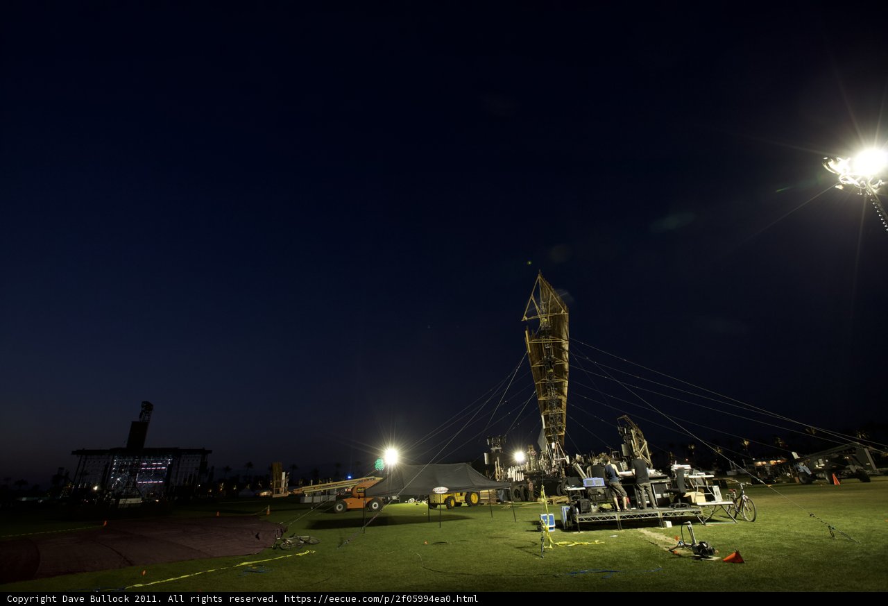 Lights shining on Coachella's stage
