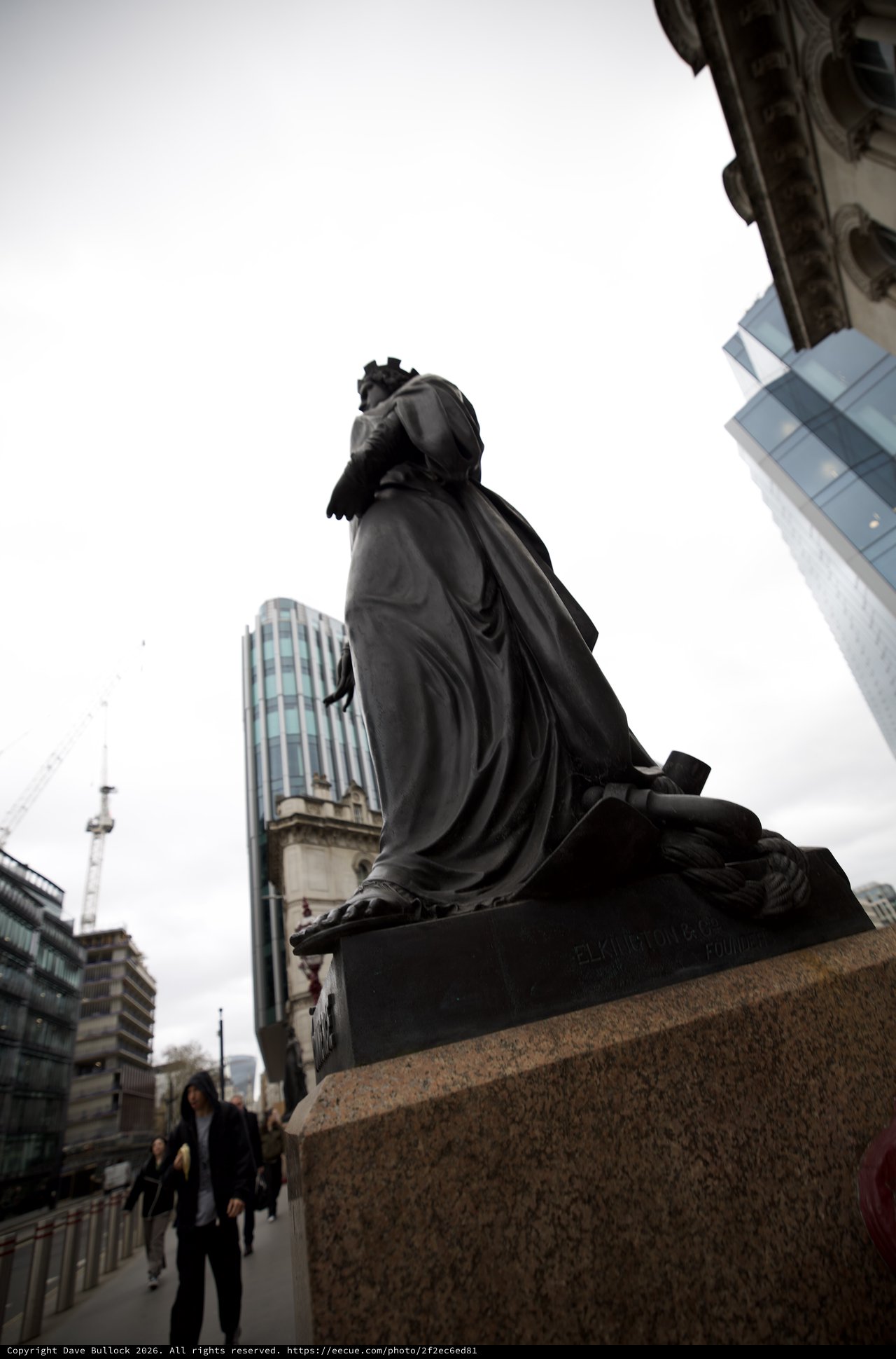 Royal Statue Against Modern London Skyline
